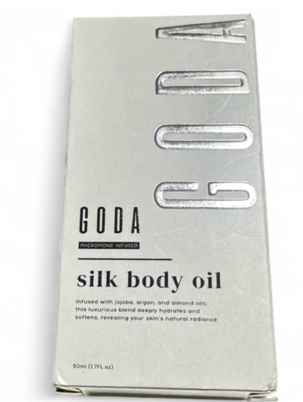 GODA Silk Body Oil- white & silver packaging